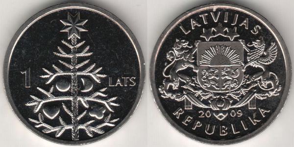 1 Lats Latvia (1991 - ) Steel/Copper 