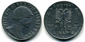 1 Lek Albanian Kingdom (1939-1943) Acciaio Vittorio Emanuele III d