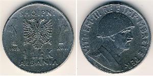 1 Lek 阿尔巴尼亚王国 (1939年－1943年) (1939 - 1943) Steel 维托里奥·埃马努埃莱三世 (1869 - 1947)