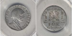 1 Lek 阿尔巴尼亚王国 (1939年－1943年) (1939 - 1943) Steel 维托里奥·埃马努埃莱三世 (1869 - 1947)