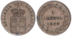 1 Lepta Греція Мідь Оттон I (король Греції) (1815 - 1867)