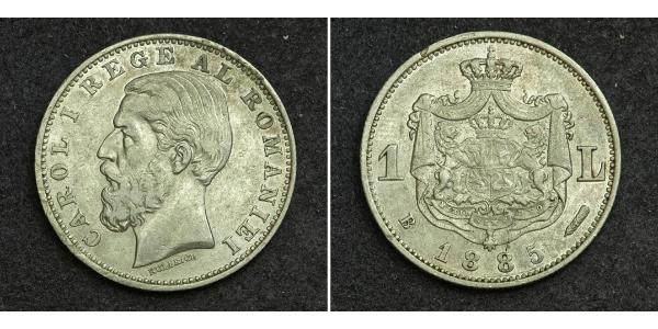 1 Leu Royaume de Roumanie (1881-1947) Argent Charles Ier de Roumanie (1839 - 1914)