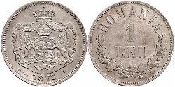 1 Leu Regno di Romania (1881-1947) Argento Carlo I di Romania (1839 - 1914)