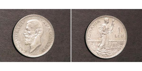 1 Leu Regno di Romania (1881-1947) Argento Carlo I di Romania (1839 - 1914)