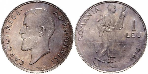 1 Leu Regno di Romania (1881-1947) Argento Carlo I di Romania (1839 - 1914)