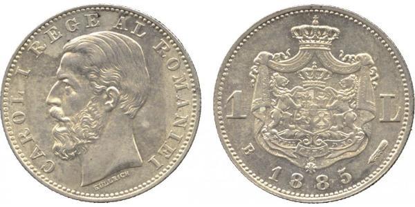 1 Leu Reino de Rumanía (1881-1947) Plata Carlos I de Rumania (1839 - 1914)