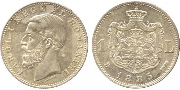 1 Leu Reino de Rumanía (1881-1947) Plata Carlos I de Rumania (1839 - 1914)