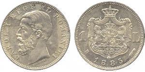 1 Leu Kingdom of Romania (1881-1947) Silver Carol I of Romania (1839 - 1914)