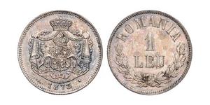 1 Leu Kingdom of Romania (1881-1947) Silver Carol I of Romania (1839 - 1914)