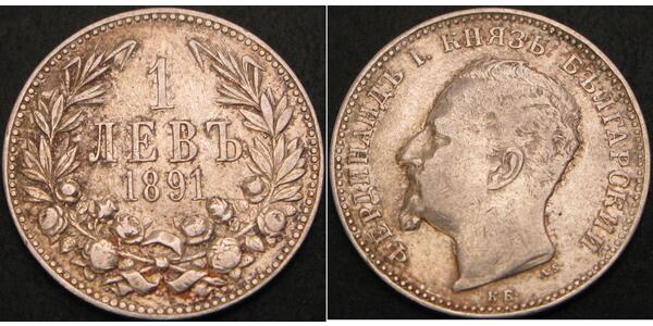 1 Lev Bulgaria Plata Fernando I de Bulgaria (1861 -1948)