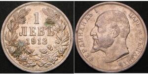 1 Lev Zarentum Bulgarien (1908 - 1946) Silber Ferdinand I. von Bulgarien (1861 -1948)