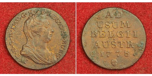 1 Liard Paesi Bassi austriaci (1713-1795) Rame Maria Theresa of Austria (1717 - 1780)