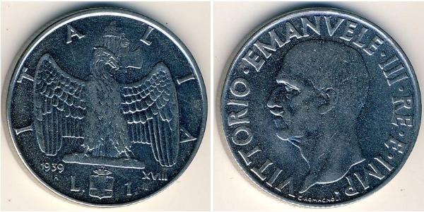 1 Lira Kingdom of Italy (1861-1946) Acier 