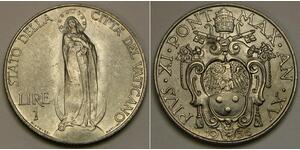 1 Lira Vatican (1926-) Acier inoxydable Pie XII (1876 - 1958)