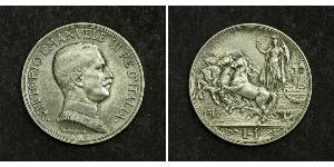 1 Lira Kingdom of Italy (1861-1946) Argent Vittorio Emanuele III (1869 - 1947)