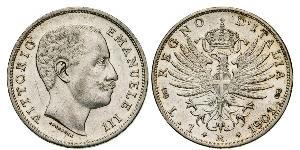 1 Lira Kingdom of Italy (1861-1946) Argent Vittorio Emanuele III (1869 - 1947)