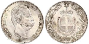 1 Lira Kingdom of Italy (1861-1946) Argent Umberto I (1844-1900)