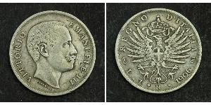 1 Lira Kingdom of Italy (1861-1946) Argento Vittorio Emanuele III (1869 - 1947)