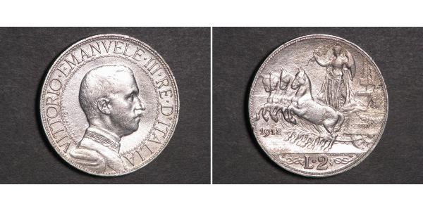 1 Lira Kingdom of Italy (1861-1946) Argento Vittorio Emanuele III (1869 - 1947)