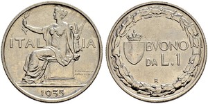 1 Lira Kingdom of Italy (1861-1946) Nichel 