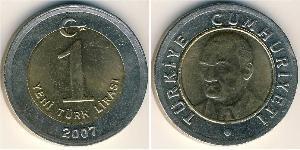 1 Lira Turkey (1923 - ) Brass/Nickel 