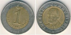 1 Lira Turquie (1923 - ) Nickel/Laiton 