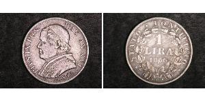 1 Lira Estados Pontificios (752-1870) Plata Pío IX (1792- 1878)