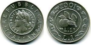 1 Lira Italia Plata 