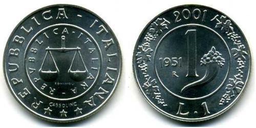 1 Lira Italia Plata 