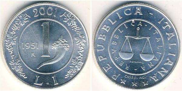 1 Lira Italia Plata 