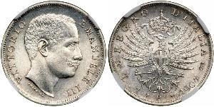 1 Lira Kingdom of Italy (1861-1946) Plata Vittorio Emanuele III (1869 - 1947)