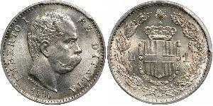 1 Lira Kingdom of Italy (1861-1946) Plata Umberto I (1844-1900)