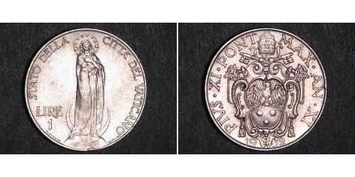 1 Lira Vatican (1926-) Plata 