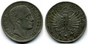 1 Lira Kingdom of Italy (1861-1946) Silver Vittorio Emanuele III (1869 - 1947)