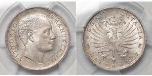 1 Lira Kingdom of Italy (1861-1946) Silver Vittorio Emanuele III (1869 - 1947)