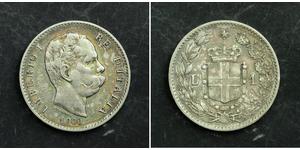 1 Lira Kingdom of Italy (1861-1946) Silver Umberto I (1844-1900)