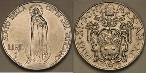 1 Lira 梵蒂冈 Stainless steel Pope Pius XII  (1876 - 1958)