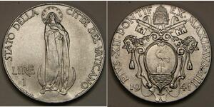 1 Lira 梵蒂冈 Stainless steel Pope Pius XII  (1876 - 1958)