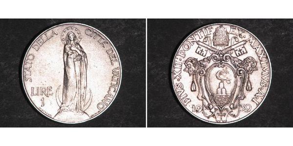 1 Lira 梵蒂冈 Stainless steel Pope Pius XII  (1876 - 1958)