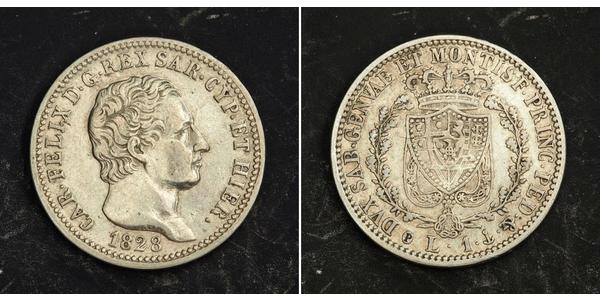1 Lira Italian city-states 銀 卡洛·費利切