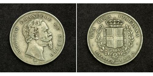 1 Lira 意大利 銀 Umberto I (1844-1900)