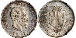 1 Lira 意大利王國 (1861-1946) 銀 维托里奥·埃马努埃莱二世