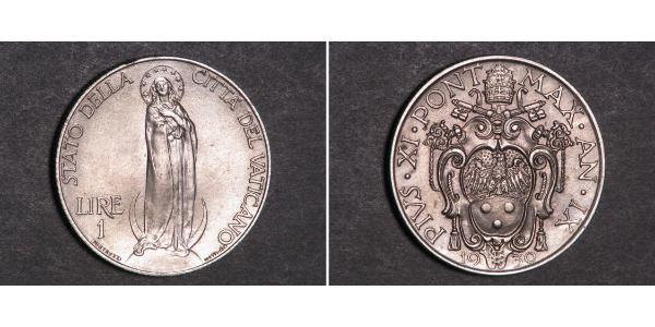 1 Lira 梵蒂冈 銀 