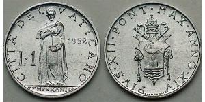 1 Lira 梵蒂冈 铝 Pope Pius XII  (1876 - 1958)