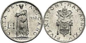 1 Lira 梵蒂冈 铝 Pope Pius XII  (1876 - 1958)
