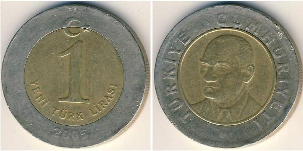 1 Lira 土耳其 黃銅/镍 