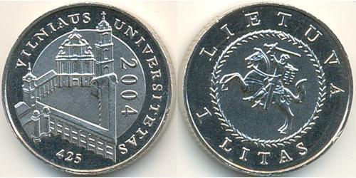 1 Litas Lituanie (1991 - ) Cuivre/Nickel 