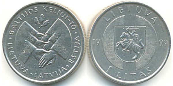1 Litas Lituania (1991 - ) Rame/Nichel 