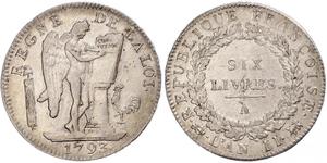 1 Livre Première République française  (1792-1804) Argent 