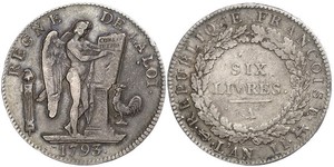 1 Livre French First Republic  (1792-1804) Argento 